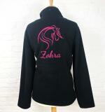 Damesfleecevest met paardenlijntekening & naam